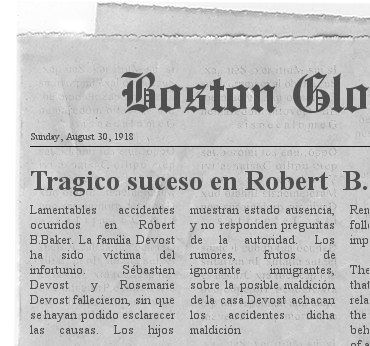El Misterio de la Casa Corbitt - Handout - Recorte de periodico del Boston Globe